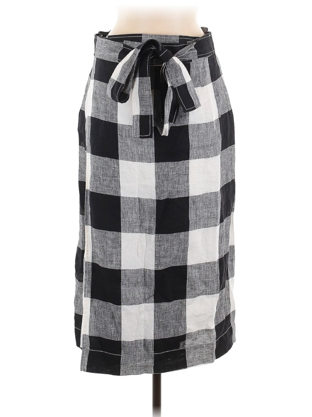 Everlane Black and White Plaid Maxi Skirt